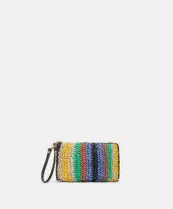 Pochette En Raphia Raye Yamir - Multicolore