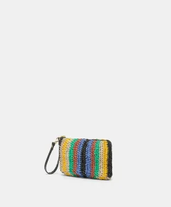 Pochette En Raphia Raye Yamir - Multicolore