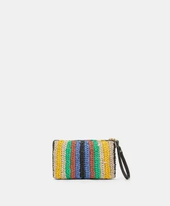 Pochette En Raphia Raye Yamir - Multicolore