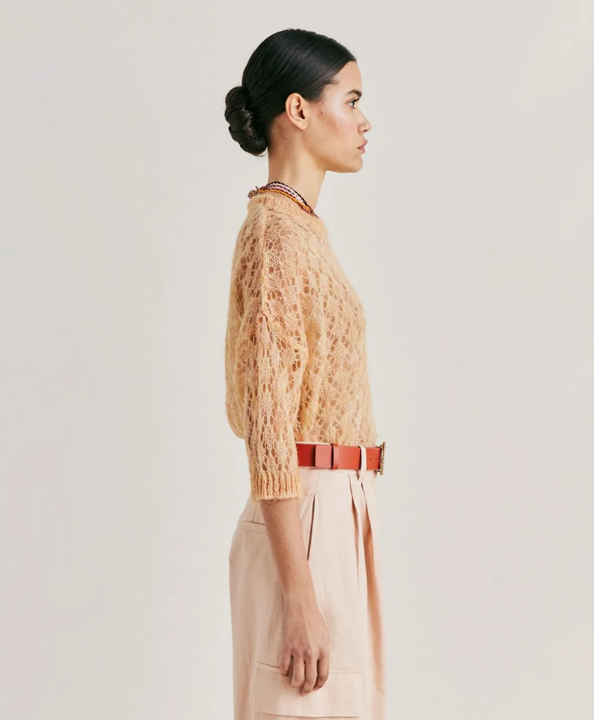 Pull Campanula En Mohair Doux - Orange