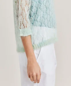 Pull Campanula En Mohair Doux - Turquoise