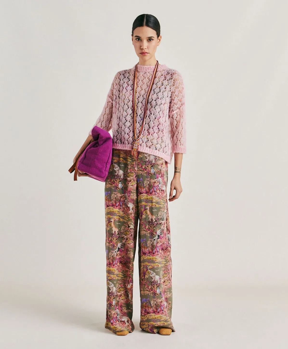 Pull Campanula En Mohair Doux - Rose Bebe