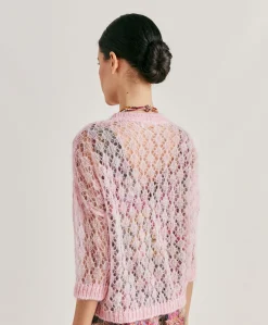 Pull Campanula En Mohair Doux - Rose Bebe