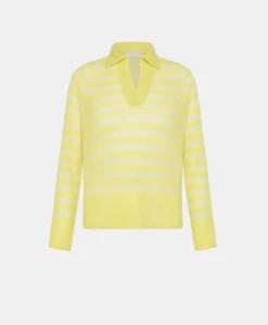 Pull Egide Perlata Raye Lurex - Citron Vert