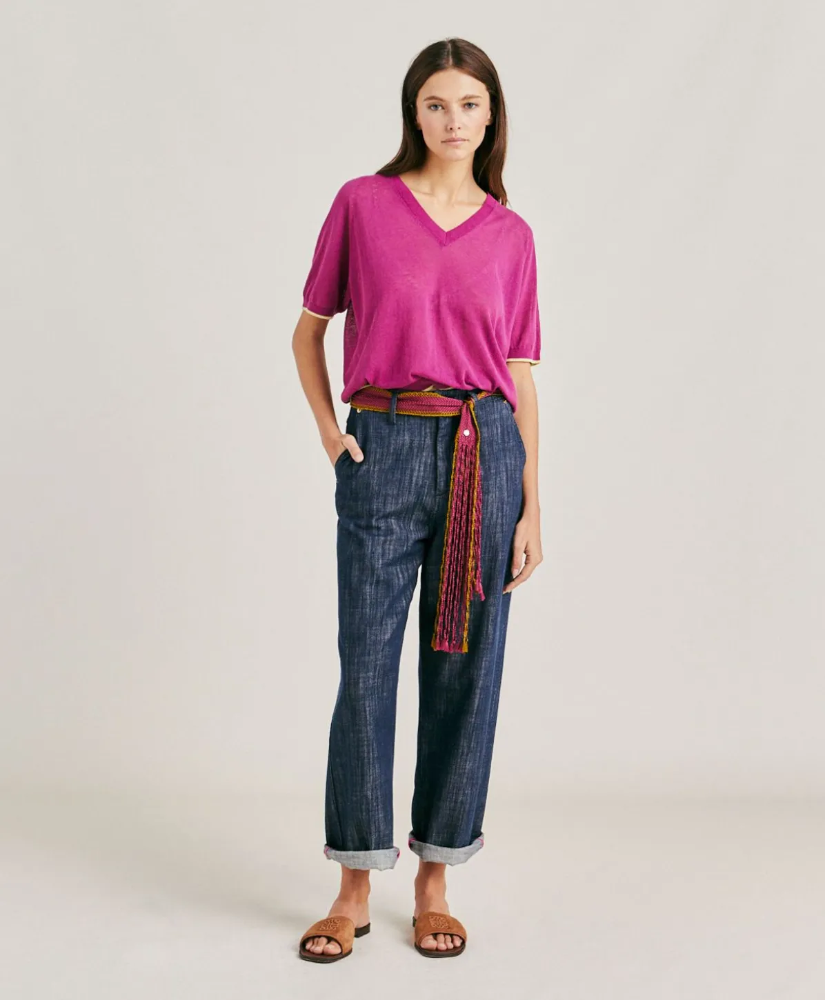 Pull En Lin Edie - Cyclamen