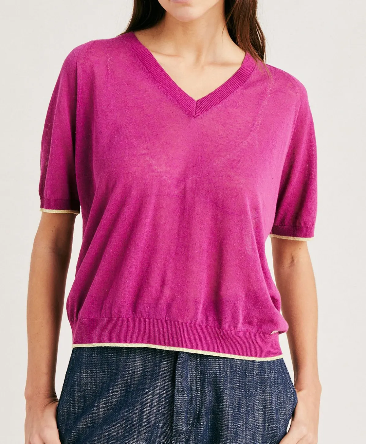 Pull En Lin Edie - Cyclamen