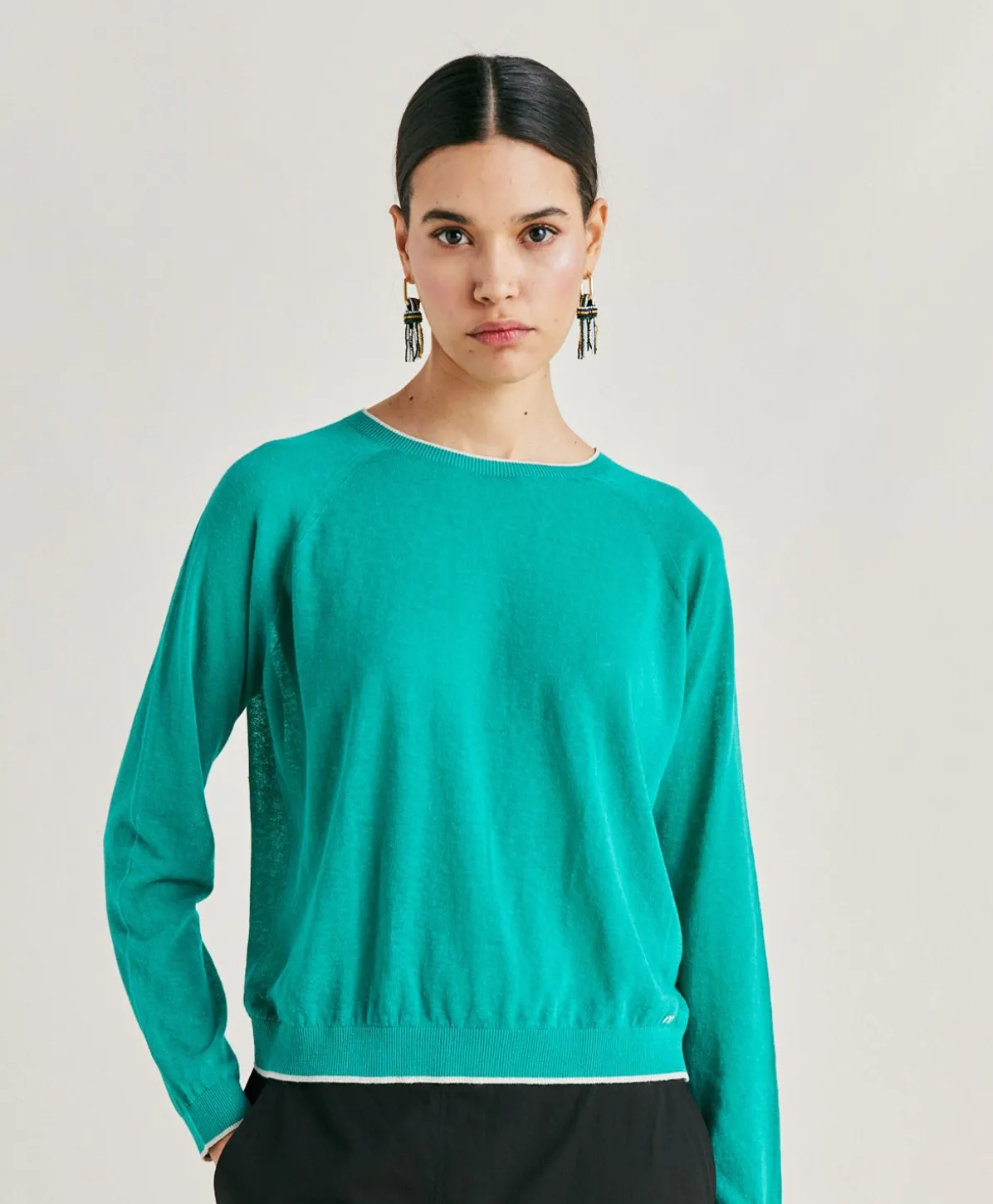 Pull En Lin Rio - Emeraude