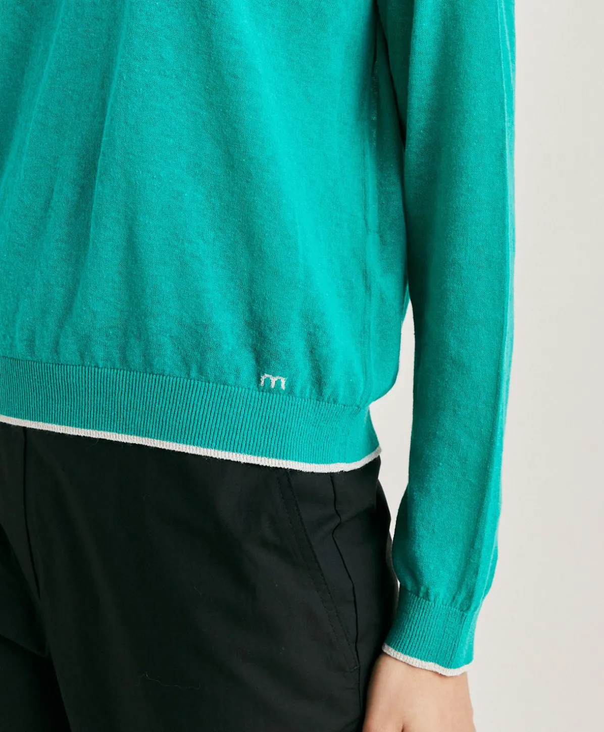 Pull En Lin Rio - Emeraude