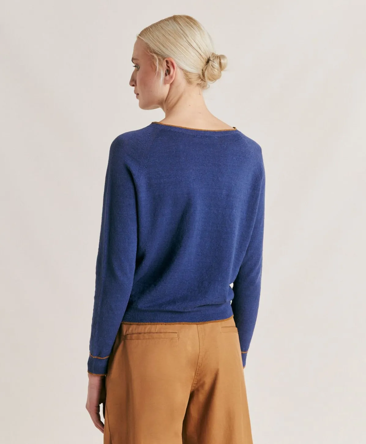 Pull En Lin Stretch Rio - Bleu