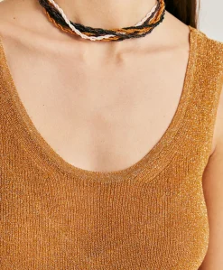Pull Liccia Nacre Lurex - Caramel