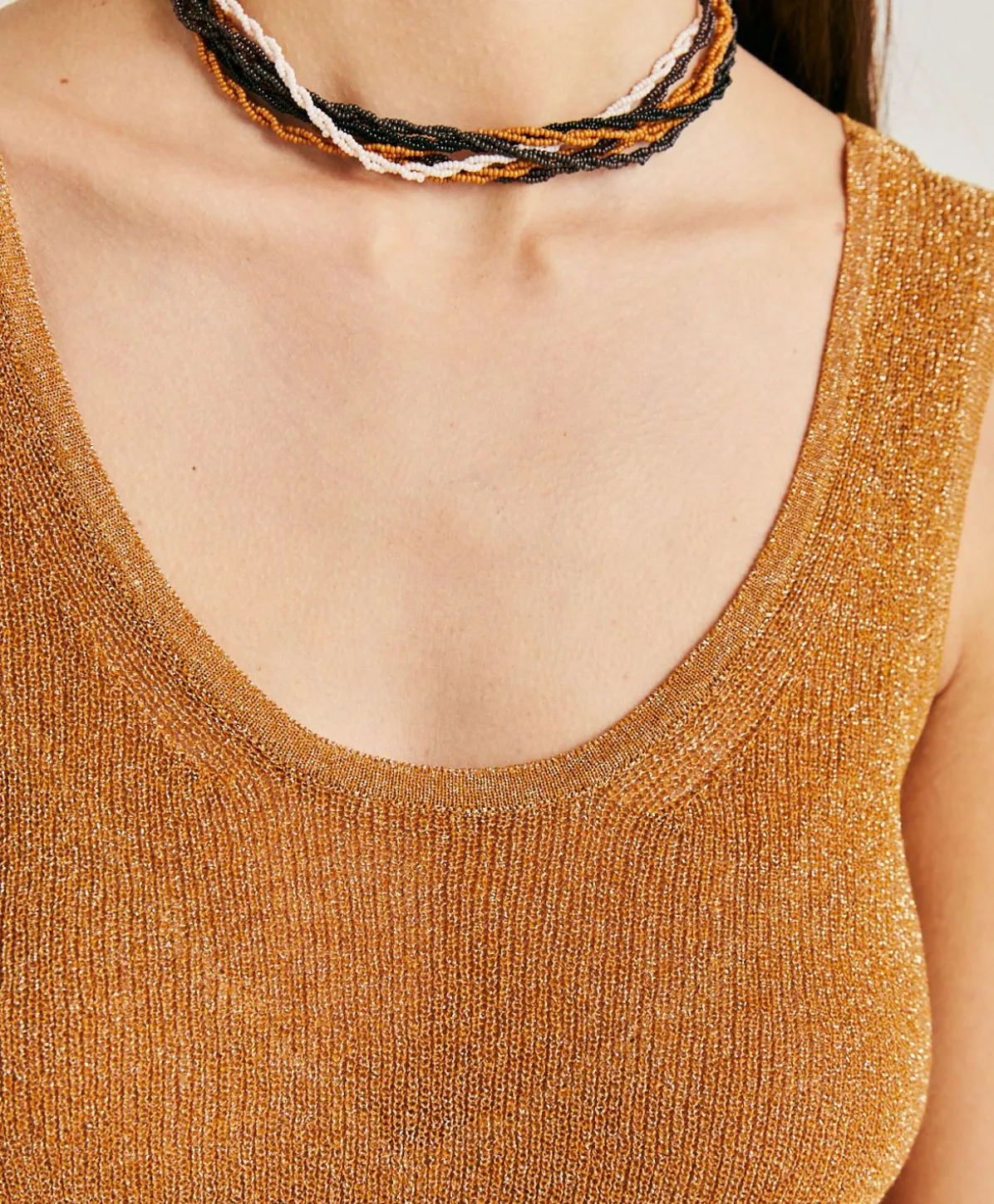 Pull Liccia Nacre Lurex - Caramel
