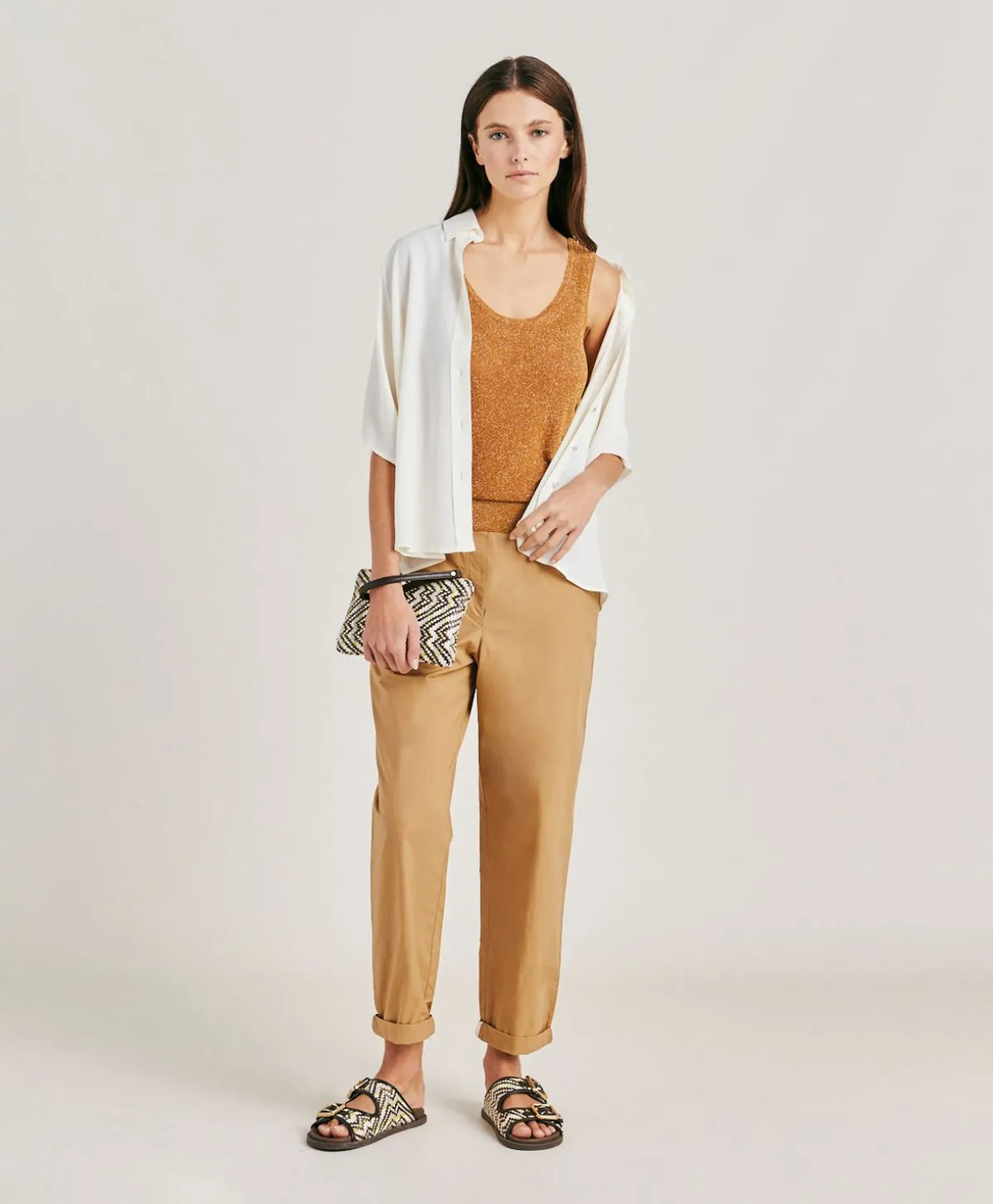 Pull Liccia Nacre Lurex - Caramel