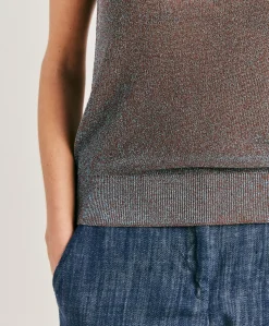 Pull Liccia Perlata Lurex - Corteccia