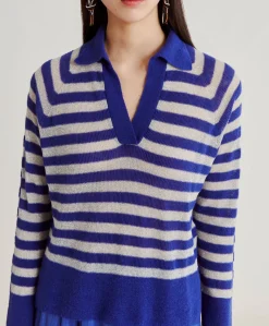 Pull Raye Lurex Perle Egide - Bluette