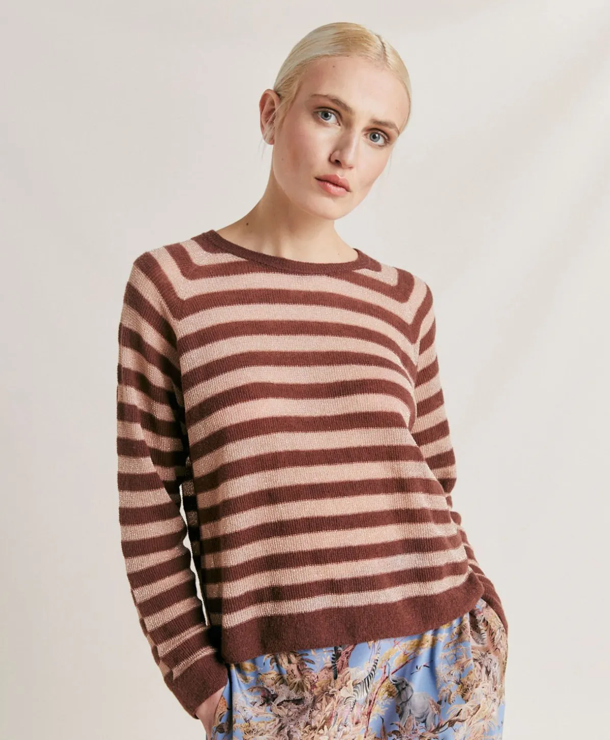 Pull Raye Lurex Perle Marmotta - Glace'