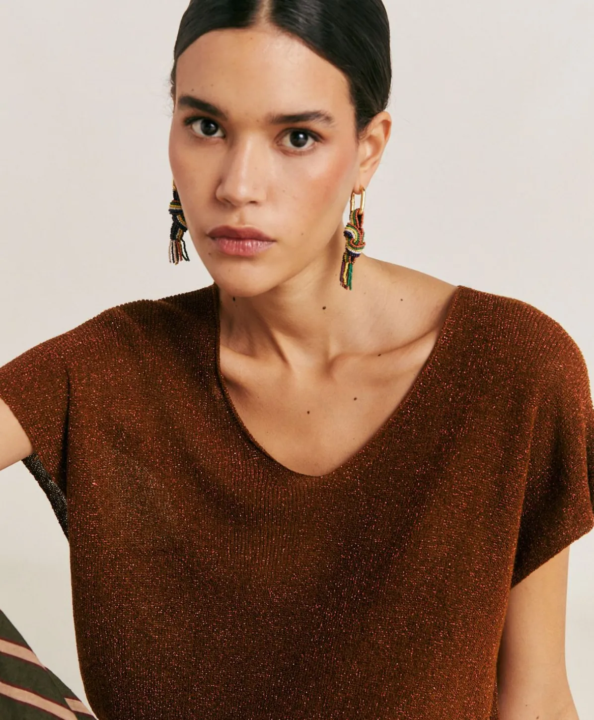 Pull Suzanna Perlata Lurex - Armee