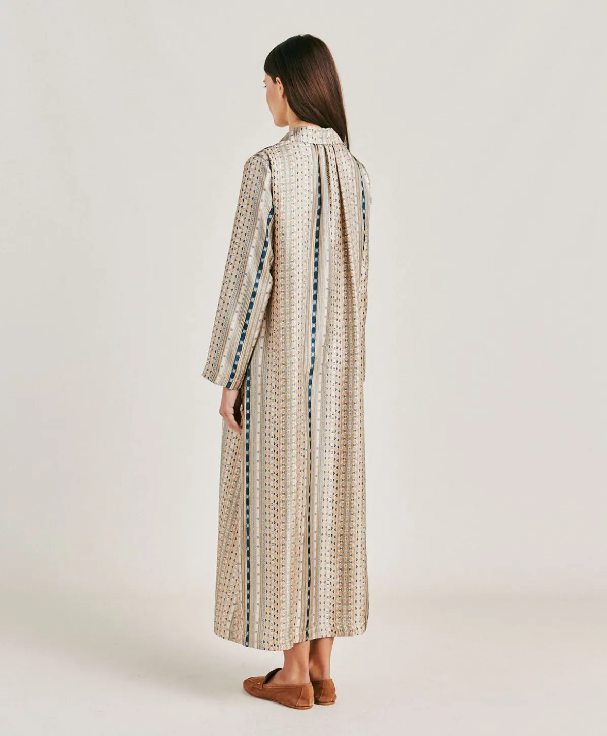 Robe Aligusta En Serge De Soie - Sable Multicolore