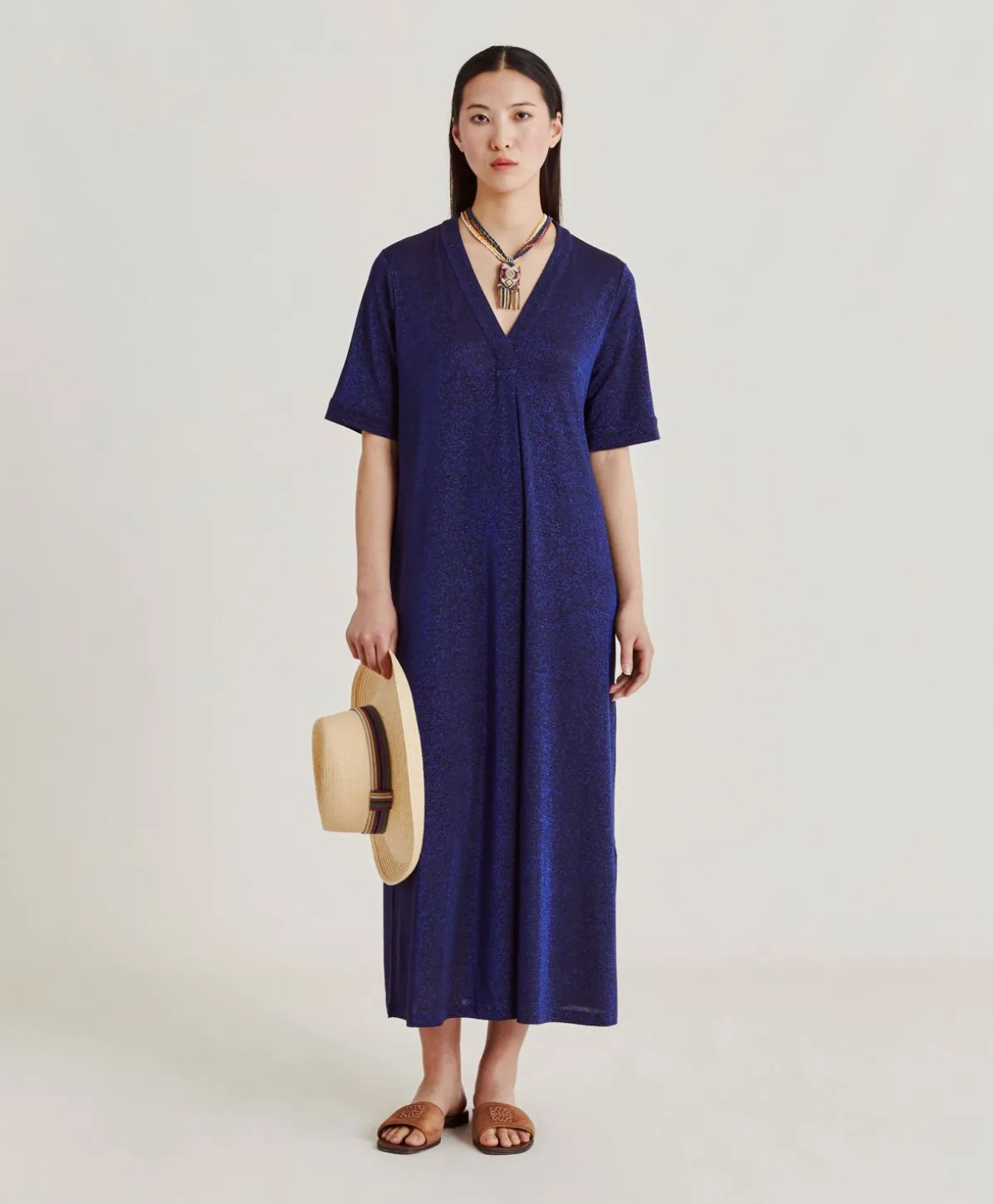 Robe Altamura En Jersey Lurex - Bluette