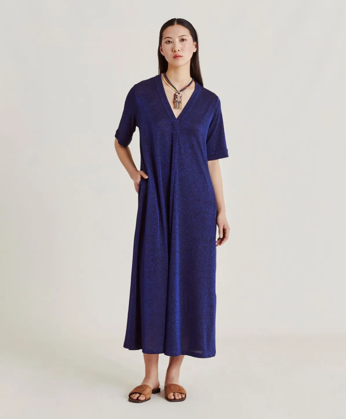 Robe Altamura En Jersey Lurex - Bluette
