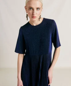 Robe Amalia En Jersey Lurex - Bluette