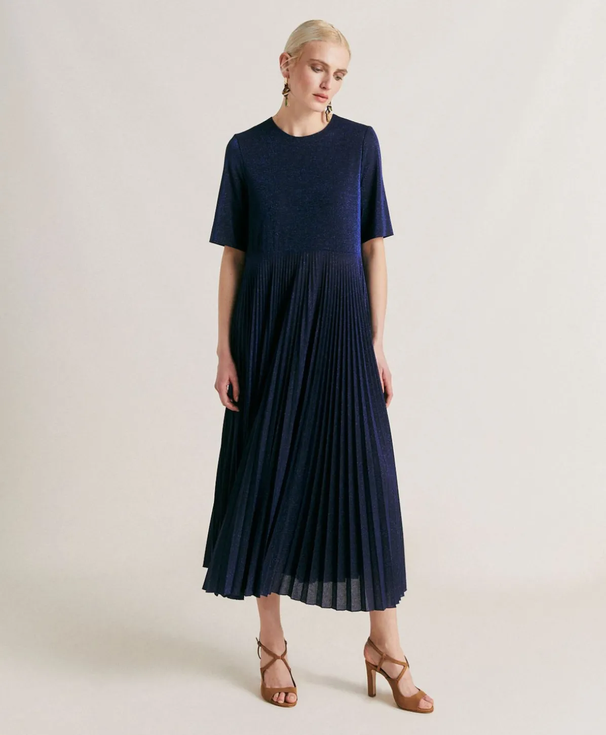 Robe Amalia En Jersey Lurex - Bluette