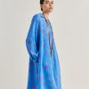 Robe Amber En Crepe De Chine - Bluette/Fuchsia