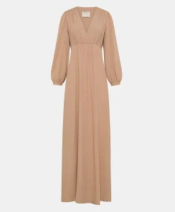 Robe Artemisia En Acetate De Soie Unie - Nude