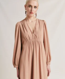 Robe Artemisia En Acetate De Soie Unie - Nude