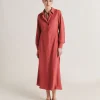 Robe Bethany En Acetate De Soie Uni - Amarante