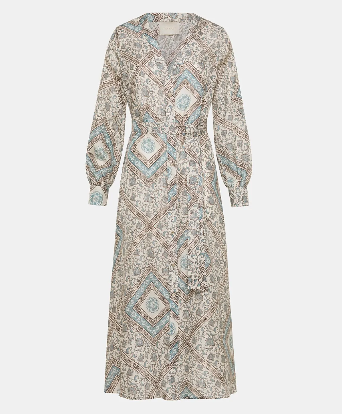 Robe California En Haboutai De Soie - Creme/Poussiereux