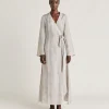 Robe Caterina En Lin Viscose - Creme/Perle