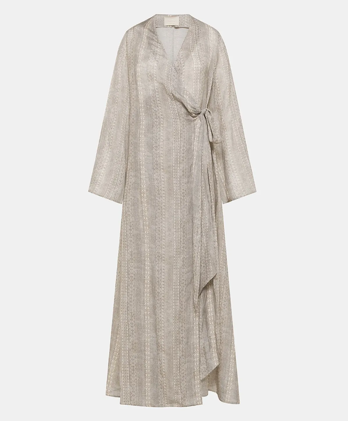 Robe Caterina En Lin Viscose - Creme/Perle