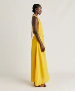 Robe En Lin Aurora - Jaune Soleil