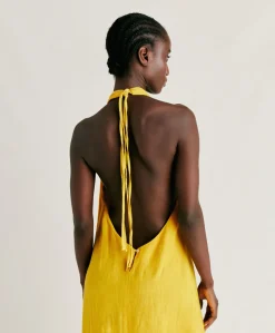 Robe En Lin Aurora - Jaune Soleil