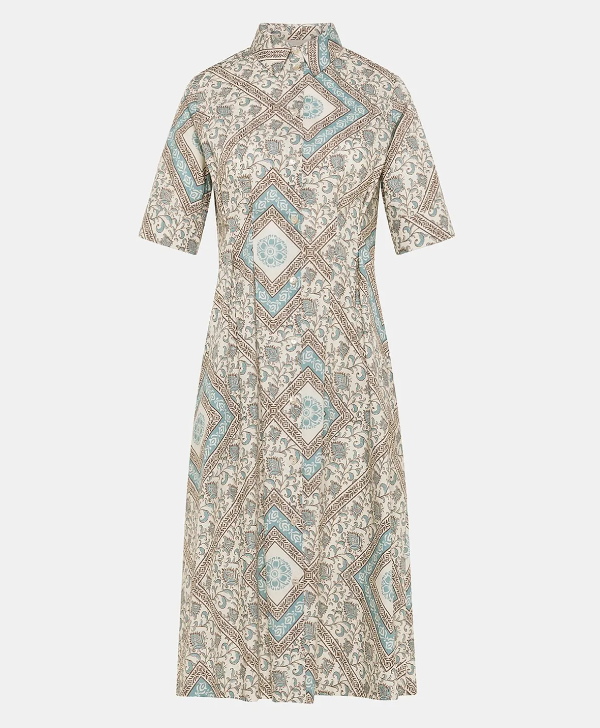 Robe En Popeline Ilaria - Creme/Poudre
