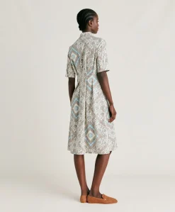 Robe En Popeline Ilaria - Creme/Poudre