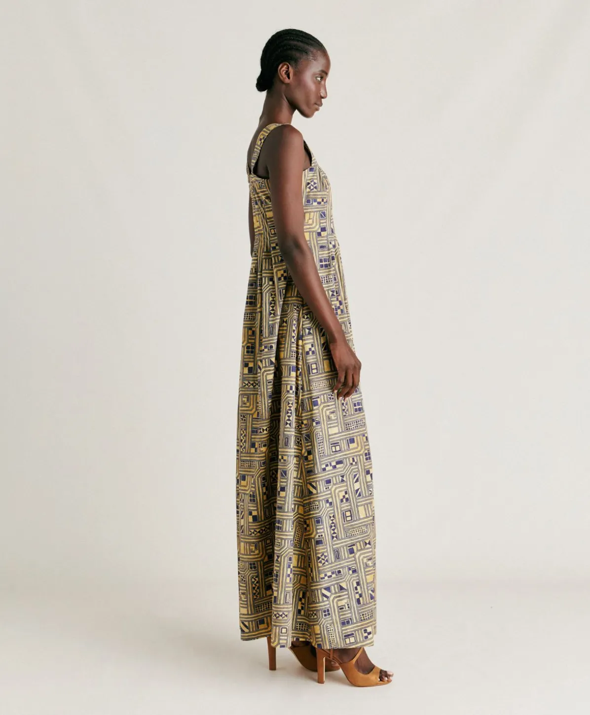 Robe En Popeline Lavinia - Or/Bleu