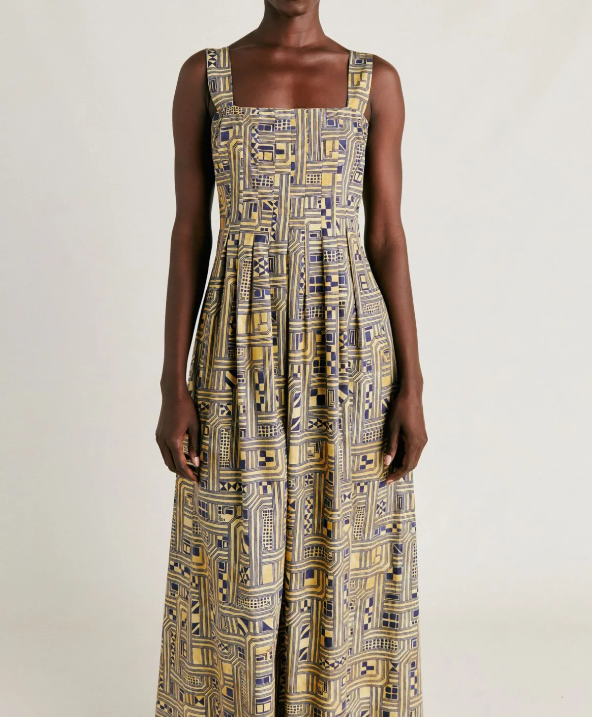 Robe En Popeline Lavinia - Or/Bleu