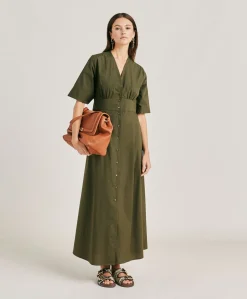 Robe En Popeline Martinella - Armee