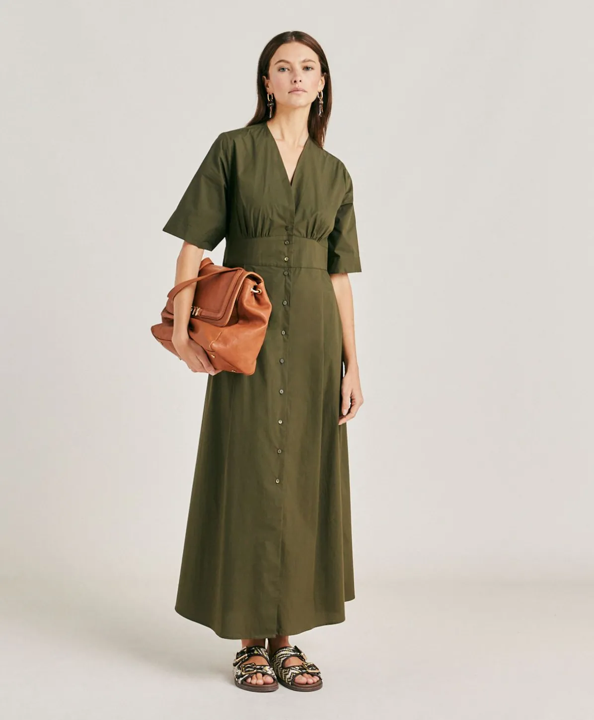 Robe En Popeline Martinella - Armee