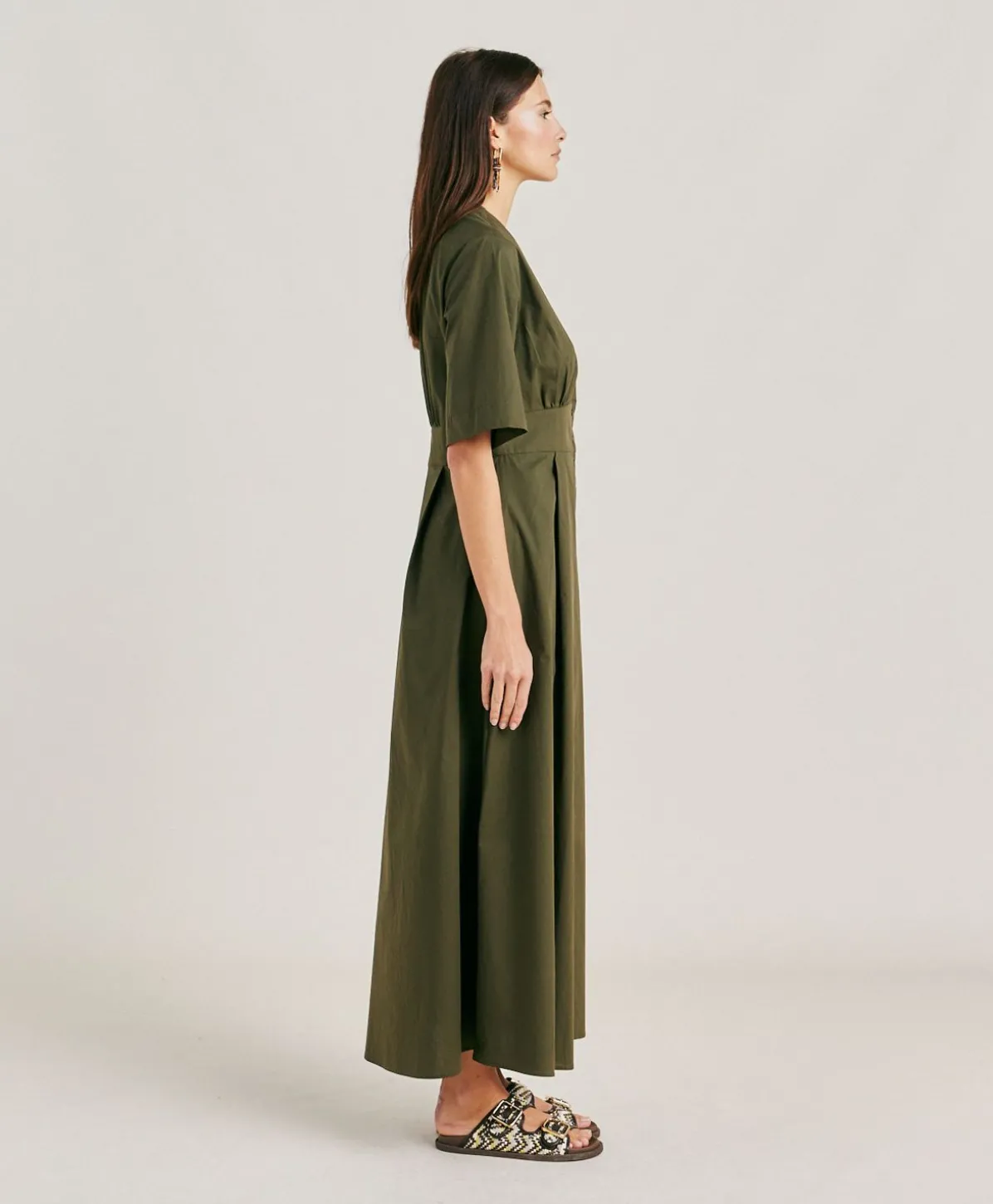 Robe En Popeline Martinella - Armee