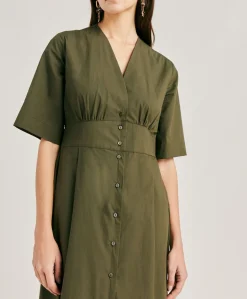 Robe En Popeline Martinella - Armee