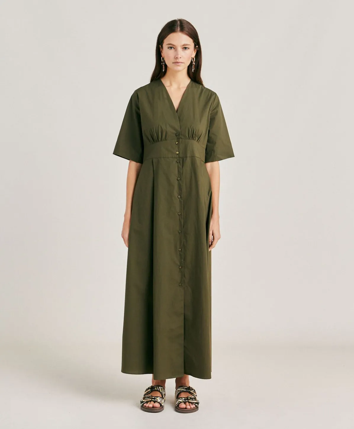 Robe En Popeline Martinella - Armee