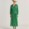 Robe En Voile De Coton Imprime Goa - Emeraude