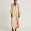Robe Faro En Serge De Soie - Poudre Multicolore