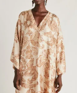 Robe Faro En Serge De Soie - Poudre Multicolore