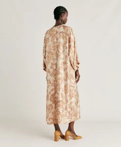 Robe Faro En Serge De Soie - Poudre Multicolore