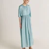 Robe Ginevra En Soie Unie - Ceruleen