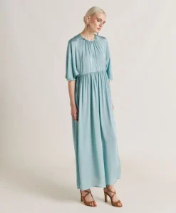 Robe Ginevra En Soie Unie - Ceruleen