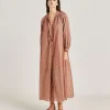 Robe Goa En Voile De Coton Imprime - Corail